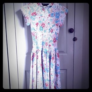 Vintage 80s white floral sundress